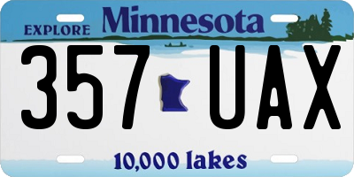 MN license plate 357UAX