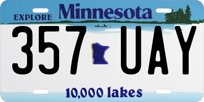 MN license plate 357UAY