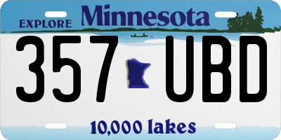 MN license plate 357UBD