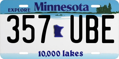 MN license plate 357UBE