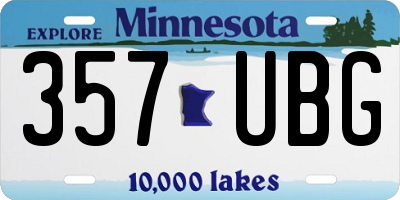 MN license plate 357UBG