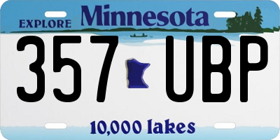 MN license plate 357UBP