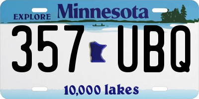 MN license plate 357UBQ