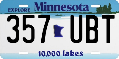 MN license plate 357UBT