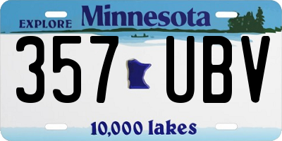 MN license plate 357UBV