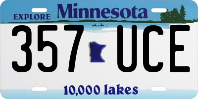 MN license plate 357UCE