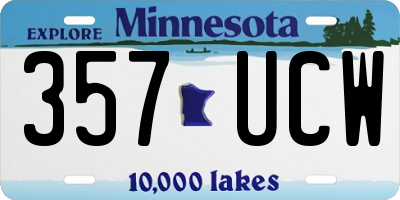 MN license plate 357UCW