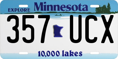 MN license plate 357UCX