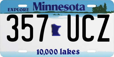 MN license plate 357UCZ