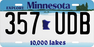 MN license plate 357UDB