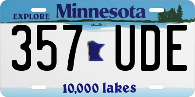 MN license plate 357UDE