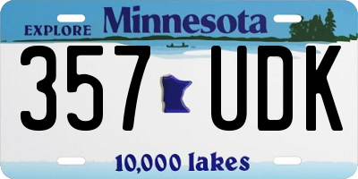 MN license plate 357UDK