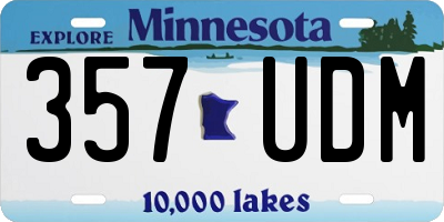 MN license plate 357UDM