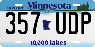 MN license plate 357UDP