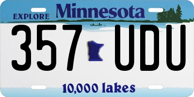 MN license plate 357UDU