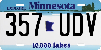 MN license plate 357UDV