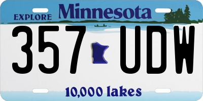 MN license plate 357UDW