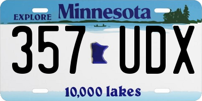 MN license plate 357UDX