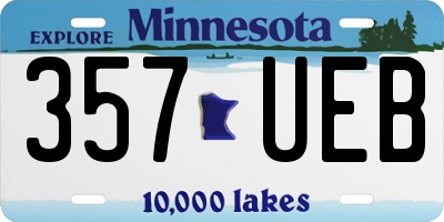 MN license plate 357UEB