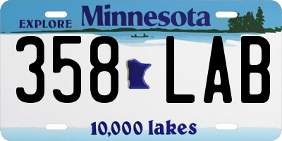 MN license plate 358LAB