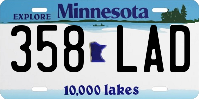MN license plate 358LAD
