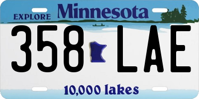 MN license plate 358LAE