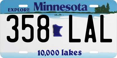 MN license plate 358LAL