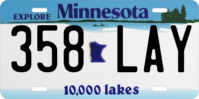 MN license plate 358LAY
