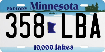 MN license plate 358LBA