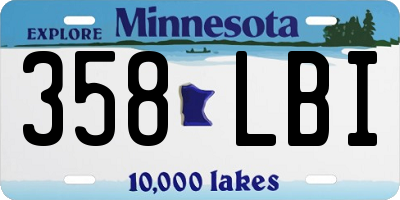 MN license plate 358LBI