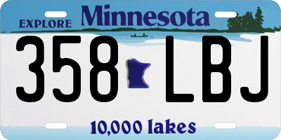 MN license plate 358LBJ