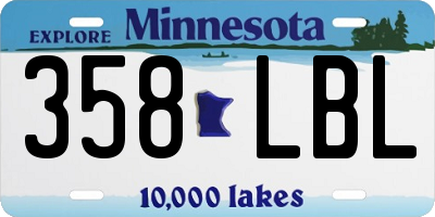 MN license plate 358LBL