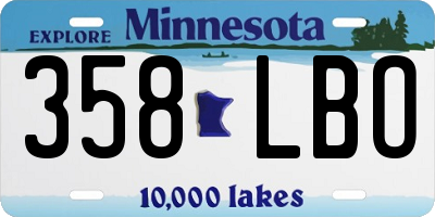 MN license plate 358LBO
