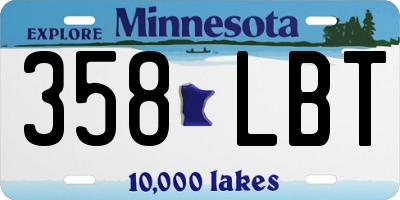 MN license plate 358LBT