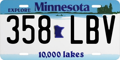 MN license plate 358LBV