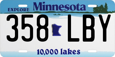 MN license plate 358LBY
