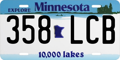 MN license plate 358LCB