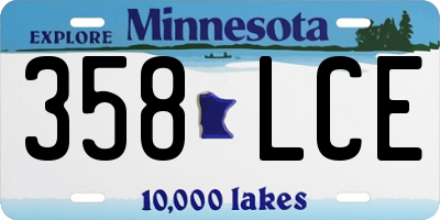 MN license plate 358LCE