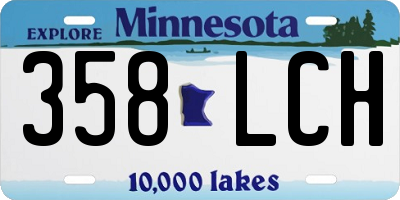 MN license plate 358LCH