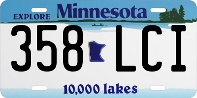MN license plate 358LCI
