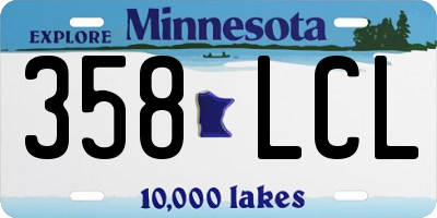 MN license plate 358LCL