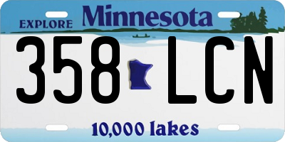 MN license plate 358LCN