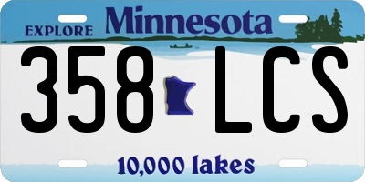 MN license plate 358LCS