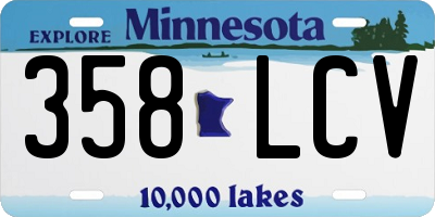 MN license plate 358LCV