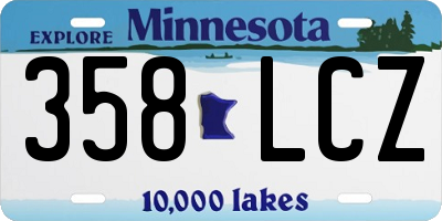 MN license plate 358LCZ