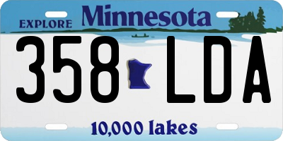 MN license plate 358LDA