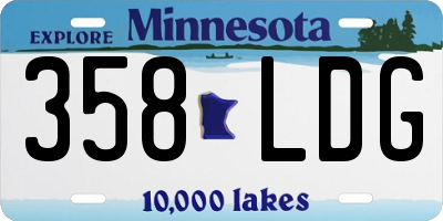 MN license plate 358LDG
