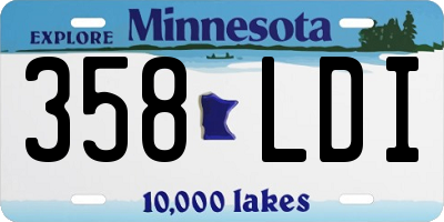 MN license plate 358LDI
