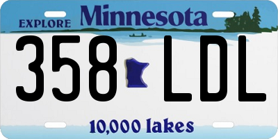 MN license plate 358LDL