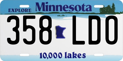 MN license plate 358LDO